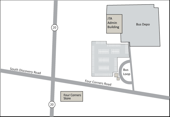 Four Corners Park and Ride Map 