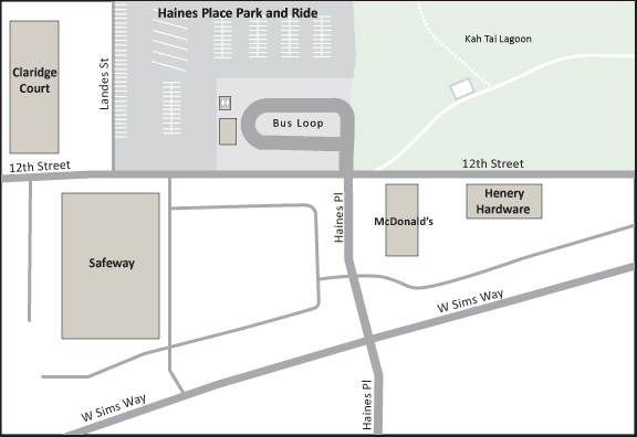 Haines Place Park and Ride Map